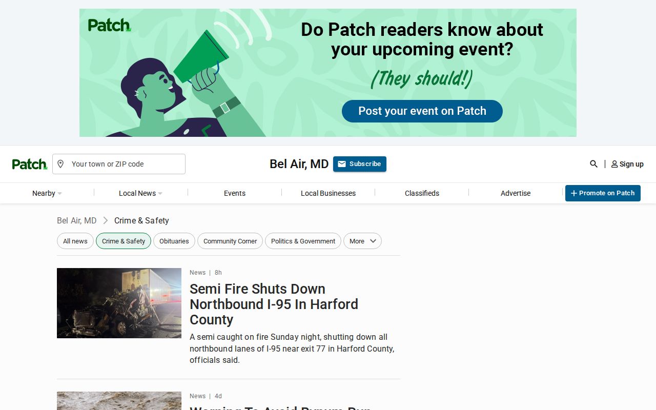 Patch Bel Air arrest news source for Harford County booking coverage