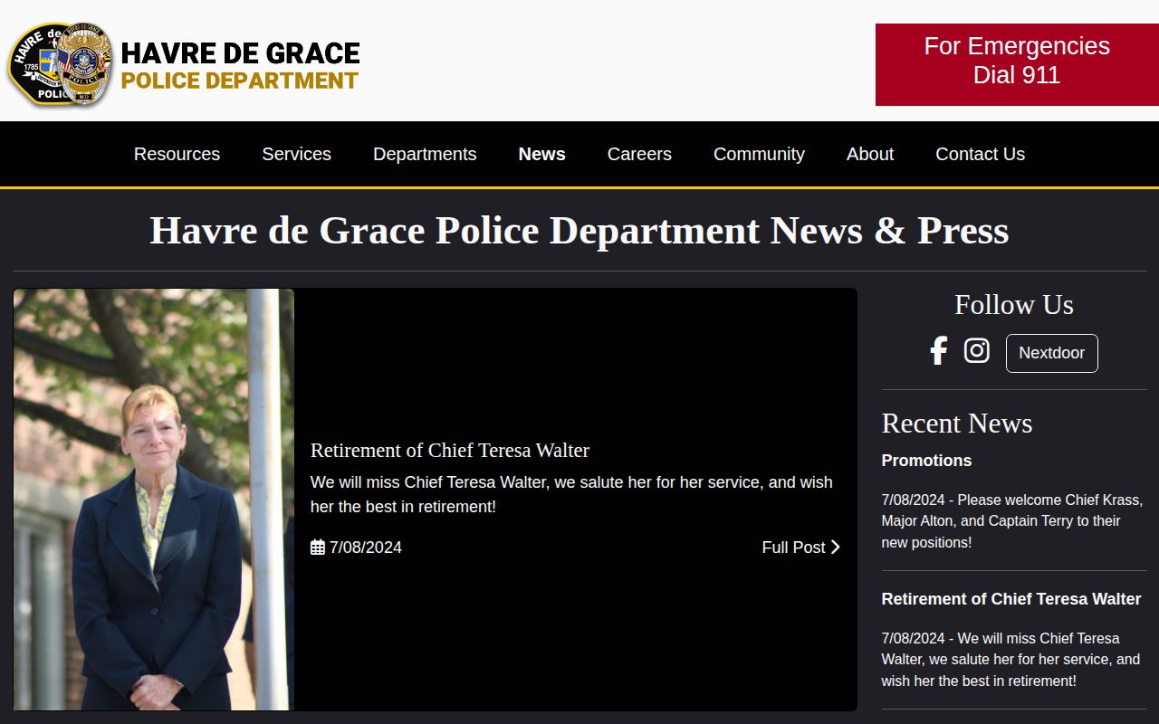 Havre de Grace Police official arrest news source for Harford County records